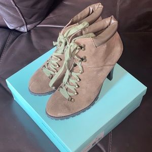 Barely Used. Women’s size 11. Split Suede. Short Heeled Boot Color:Mushroom.
